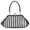 Sac à main rayé blanc et noir à noeud papillon chauve-souris - Banned