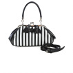 Sac à main rayé blanc et noir à noeud papillon chauve-souris - Banned