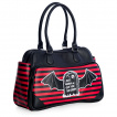 Sac  main ray noir et rouge  tombe chauve-souris - Banned