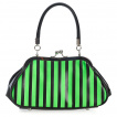 Sac  main ray vert et noir  noeud papillon chauve-souris - Banned