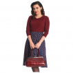 Sac  main rtro bordeaux  lignes en surpiqre MAGGIE MAY - Banned