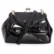 Sac  main retro glam similicuir noir  noeud papillon couvrant - Banned