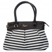 Sac à main rétro rayé noir et blanc Living Bay - Banned