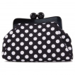 Sac à main rétro rockabilly noir à pois blancs - Banned