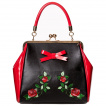 Sac  main rtro  roses rouges 