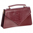 Sac à main rétro similicuir marron effet peau de crocodile - Banned