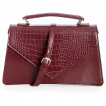 Sac à main rétro similicuir marron effet peau de crocodile - Banned