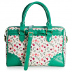 Sac  main Rockabilly blanc et vert  cerises et ruban - BANNED