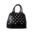 Sac à main rockabilly noir à pois blancs et noeud papillon - Banned
