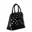 Sac à main rockabilly noir à pois blancs et noeud papillon - Banned
