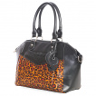 Sac  main similicuir noir et lopard  lune et crane - Banned