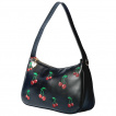 Sac à main similicuir rétro noir à cerises brodées - Banned