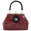 Sac  main similicuir rouge  toile noire et araigne - Banned