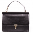 Sac à main style cartable noir rétro-vintage à anse fourrure - BANNED