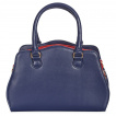 Sac  main style vintage blanc  pois bleus et noeud rouge 