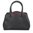 Sac à main style vintage noir à pois blancs et noeud rouge
