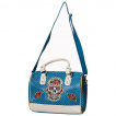Sac à main sugar skull bleu à pois - Banned