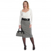 Sac à main tartan gris et similicuir noir BACK TO BUSINESS - Banned