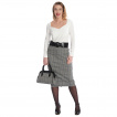 Sac  main tartan gris et similicuir noir BACK TO BUSINESS - Banned