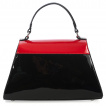 Sac  main trapze noir et rouge avec motif de toiles d'araigne