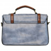 Sac  main vintage Banned bleu us et marron style cartable  noeud papillon