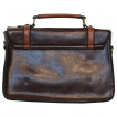 Sac  main vintage Banned caf fonc et marron style cartable  noeud papillon