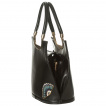 Sac  main vintage  Paon sur branche en fleurs - Noir