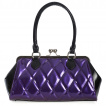 Sac  main violet et noir  losanges en surpiqres LILYMAE - Banned