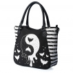 Sac  main  Yin et Yang dgoulinant et chauves-souris - Noir et blanc