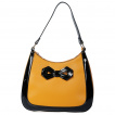 Sac MARLENE BOW jaune moutarde à noeud papillon et bords noirs - Banned