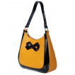 Sac MARLENE BOW jaune moutarde à noeud papillon et bords noirs - Banned