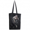 Sac shopping en toile à empreintes de pattes et poche chaton