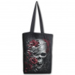 Sac shopping en toile  roses et crane dchir