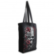 Sac shopping en toile à roses et crane déchiré