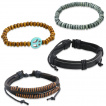 Set de 4 bracelets en cuir et perles de bois