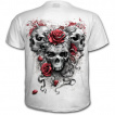 T-shirt blanc homme à roses et cranes déchirés