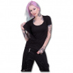 T-shirt dbardeur (2en1) femme gothique noir  manches courtes