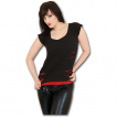 T-shirt dbardeur (2en1) gothique noir pour femme  griffures rouges