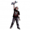 T-shirt enfant gothique à crane rock et casque squelette