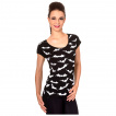 T-shirt femme goth-rock Banned  chauve-souris - Blanc
