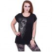 T-shirt femme goth-rock noir  crane fondu