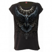 T-shirt femme gothique  corbeau ailes dployes et cranes
