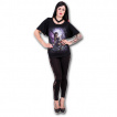 T-shirt femme gothique à manches voilées avec fée et chateau enchanté