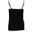 T-shirt femme gothique noir élégant avec bretelles à chaines