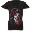 T-shirt femme gothique noir  mancherons  