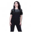 T-shirt femme gothique noir  mancherons  lacrs