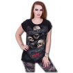 T-shirt femme gothique à trio de cranes