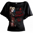 T-shirt femme HARLEY QUINN à manches voilées (licence officielle)