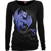 T-Shirt femme à manche longue avec dragonnet s'accrochant au tissu