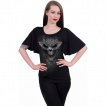 T-shirt femme manches amples  nue de chauve-souris formant un crane